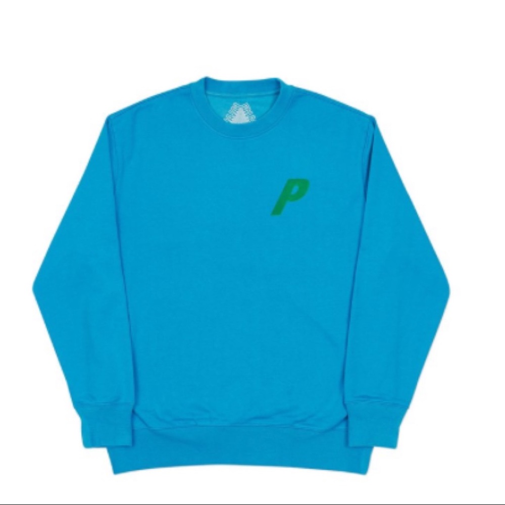 Palace Flocka P Crewneck - Teal Blue/Green